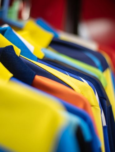 Collection of soccer or football shirts and jerseys